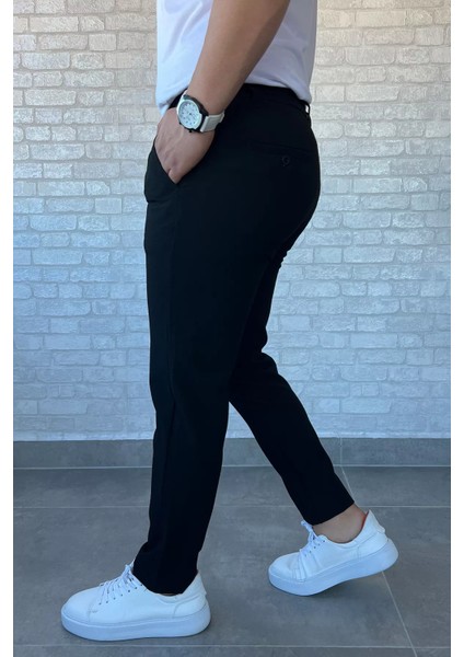 Erkek Bel Bağlamalı Kendinden Desenli Jogger Pantolon P-00013653