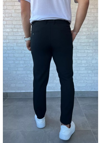 Erkek Bel Bağlamalı Kendinden Desenli Jogger Pantolon P-00013653