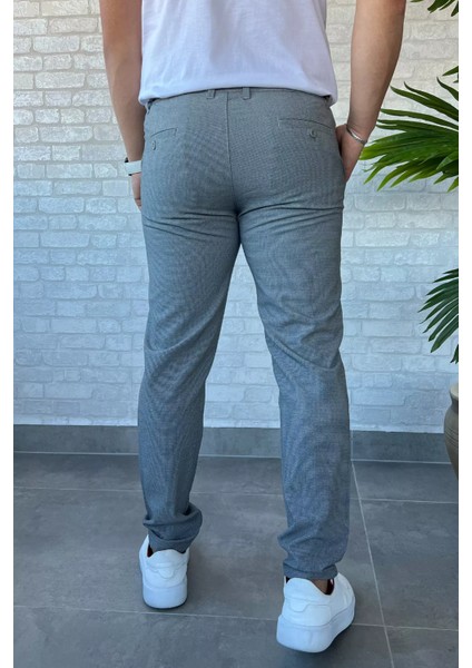 Bel Bağlama Detaylı Kendinden Desenli Jogger Erkek Pantolon P-00013650