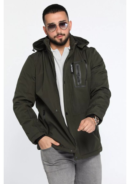 Erkek Kapüşonlu İçi Peluş Softshell Mont P-00013596 fiyatları