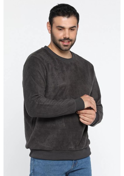 Erkek Bisiklet Yaka Polar Sweatshirt