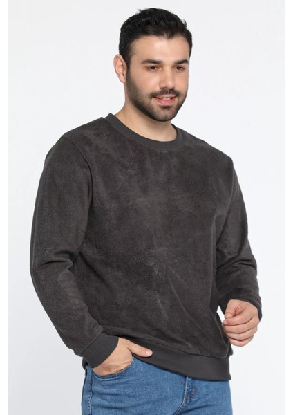 Erkek Bisiklet Yaka Polar Sweatshirt