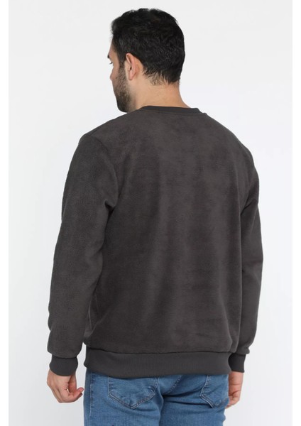 Erkek Bisiklet Yaka Polar Sweatshirt