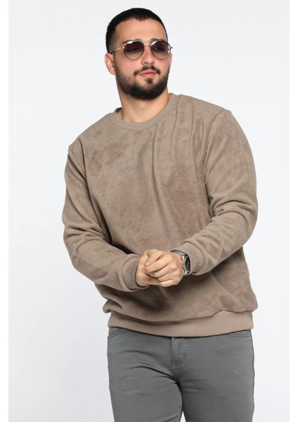 Erkek Bisiklet Yaka Polar Sweatshirt