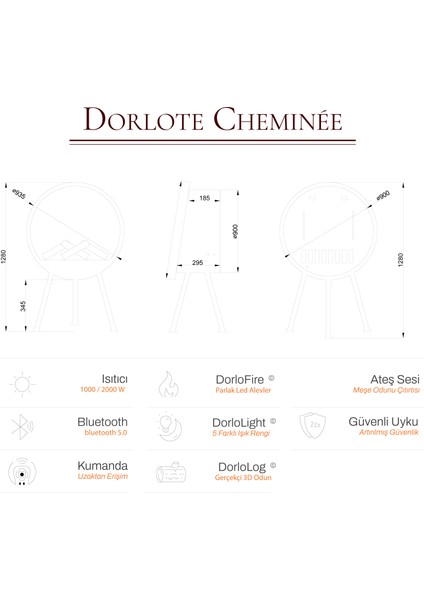 Lumea 90 Elektrikli Şömine modelleri