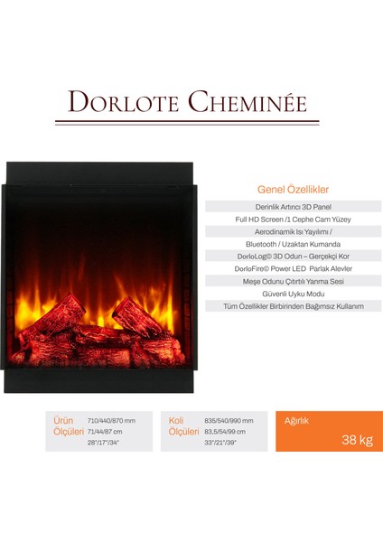 Volcano 70 Elektrikli Şömine fiyatları