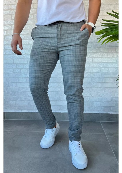 Erkek Kendinden Desenli Bel Bağlamalı Jogger Pantolon P-00013647