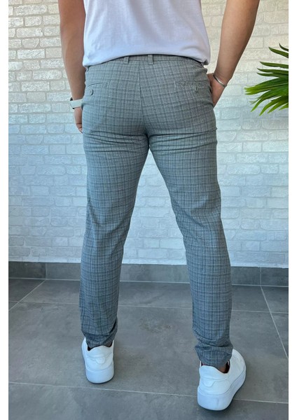 Erkek Kendinden Desenli Bel Bağlamalı Jogger Pantolon P-00013647