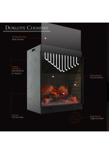 Volcano 70 Elektrikli Şömine fırsatları