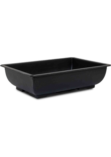 Plastik Bonsai Sukulent Alıştırma Saksısı 27 cm - Siyah (5 Adet)