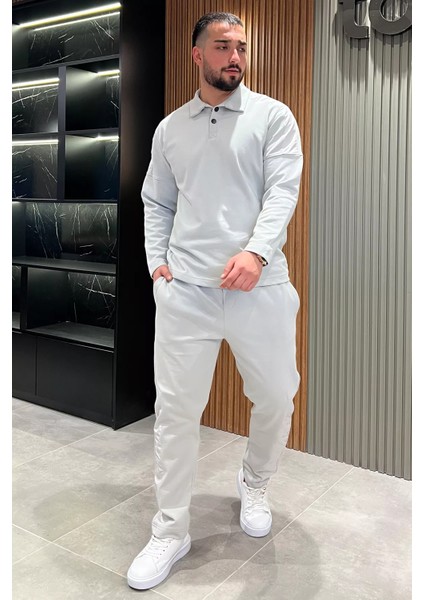 Erkek Polo Yaka Sweat Pantolon İkili Takım