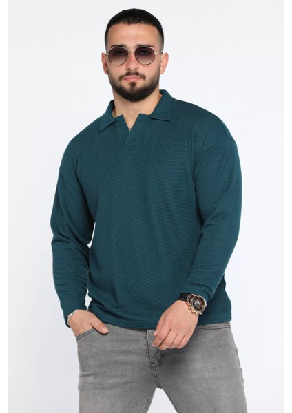 Erkek Polo Yaka Sweatshirt