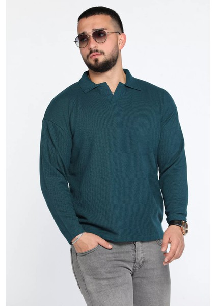 Erkek Polo Yaka Sweatshirt