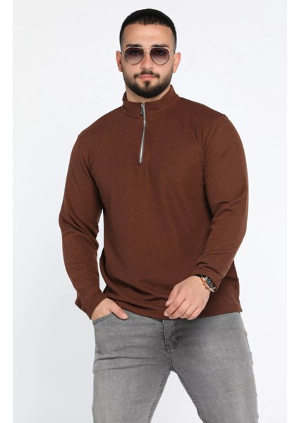 Yarım Fermuarlı Erkek Sweatshirt