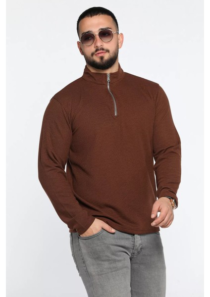 Yarım Fermuarlı Erkek Sweatshirt