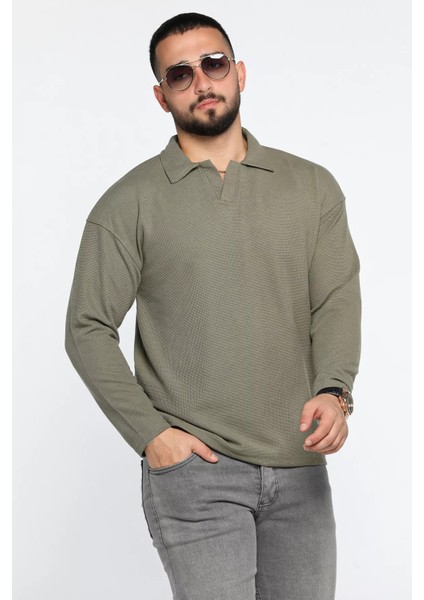 Erkek Polo Yaka Sweatshirt