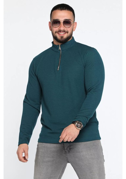 Yarım Fermuarlı Erkek Sweatshirt