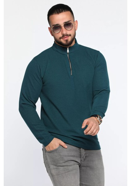 Yarım Fermuarlı Erkek Sweatshirt