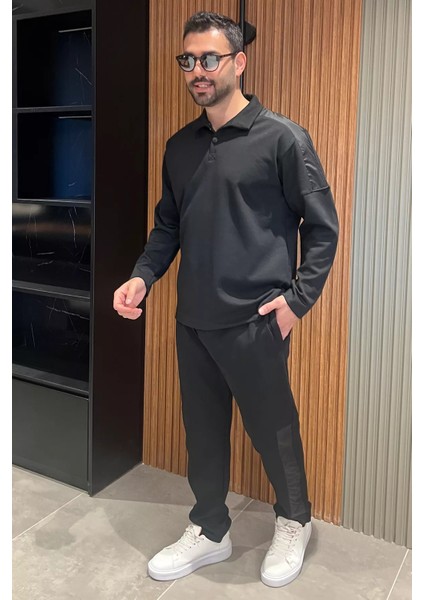 Erkek Polo Yaka Sweat Pantolon İkili Takım