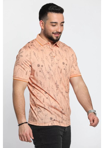 Yarım Düğmeli Polo Yaka Dijital Baskılı Erkek Tişört modelleri