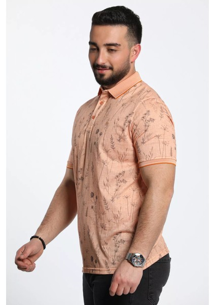 Yarım Düğmeli Polo Yaka Dijital Baskılı Erkek Tişört fırsatları