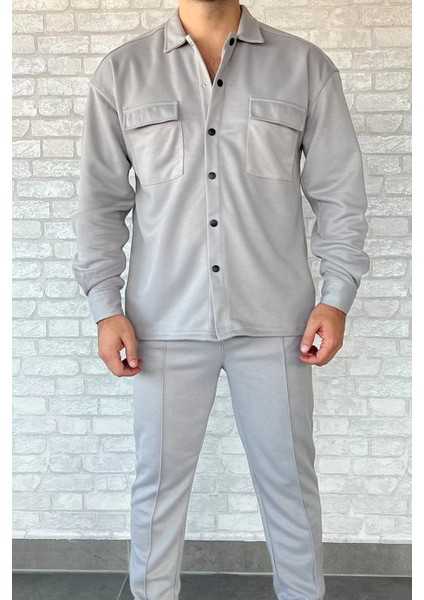 Erkek Çift Cepli Interlok Gömlek Pantolon İkili Takım modelleri