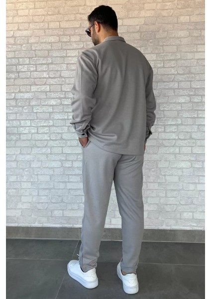 Erkek Çift Cepli Interlok Gömlek Pantolon İkili Takım fırsatları