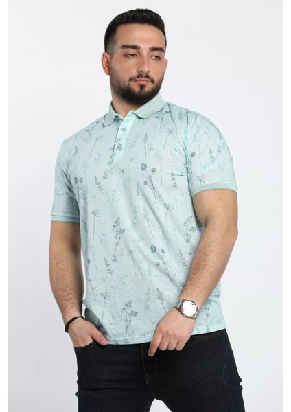 Yarım Düğmeli Polo Yaka Dijital Baskılı Erkek Tişört fiyatları