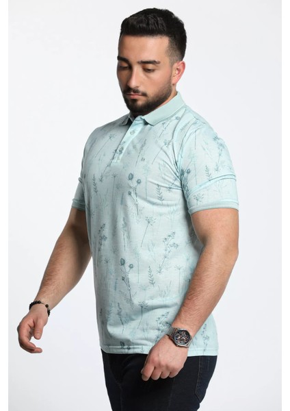 Yarım Düğmeli Polo Yaka Dijital Baskılı Erkek Tişört fırsatları