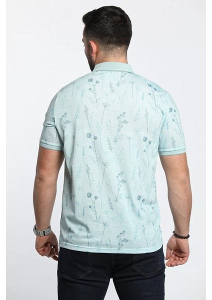 Yarım Düğmeli Polo Yaka Dijital Baskılı Erkek Tişört indirimleri