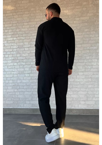 Erkek Polo Yaka Keten Sweat Pantolon İkili Takım modelleri