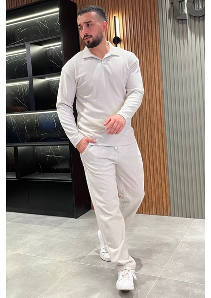 Erkek Polo Yaka Keten Sweat Pantolon İkili Takım fiyatları