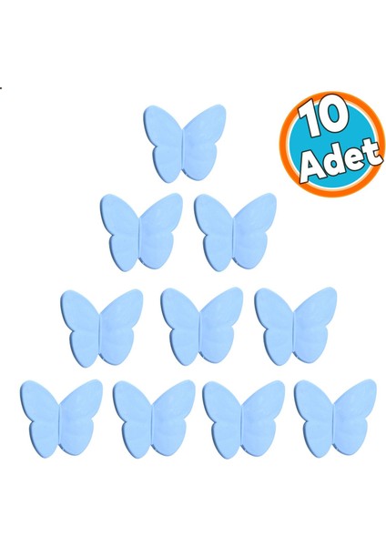 Plastik Kulp Mavi Mobilya Çoçuk Odası Kız Erkek Dolap Kapak Kulpu Dekoratif Çekmece Kulbu 10 Adet