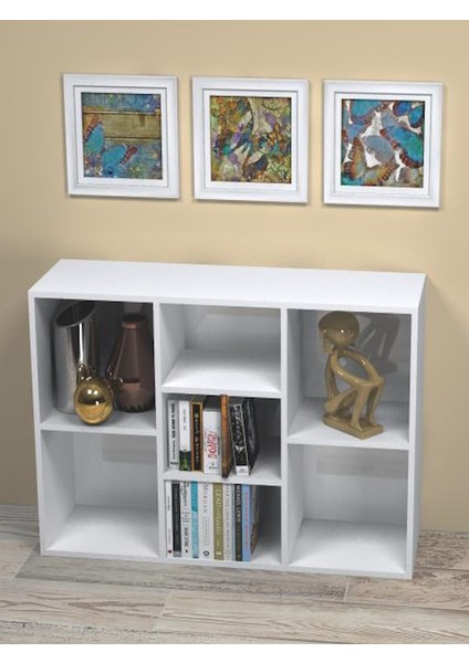 Orkide Modern Yatay Kitaplık ve organizer çok Amaçlı Dolap