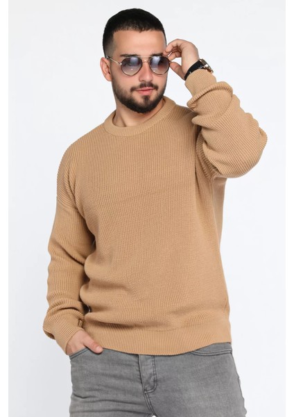 Erkek Bisiklet Yaka Örme Triko Kazak