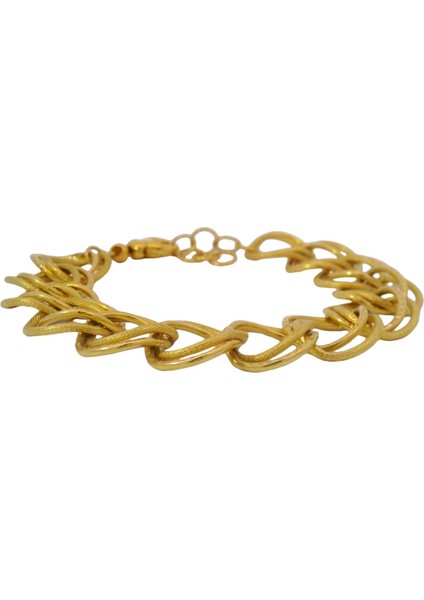 Ikili Halkalı Tasarım Samanyolu Model Sarı Altın Bileklik modelleri