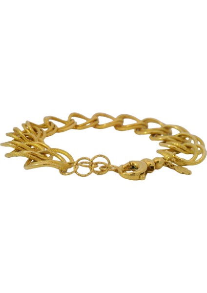 Ikili Halkalı Tasarım Samanyolu Model Sarı Altın Bileklik fırsatları