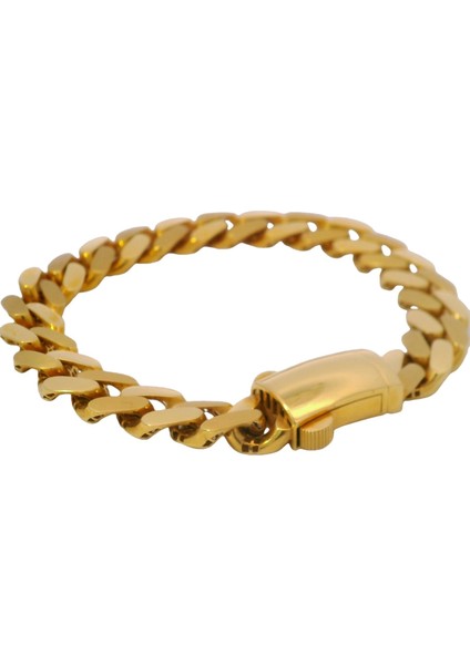 Özel Kilitli Gurmet Model Şık Sarı Altın Bileklik