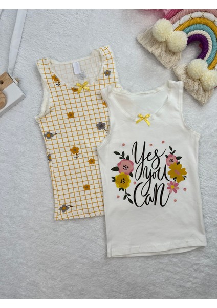 Minykids Çiçek Desenli 2'li Atlet Set