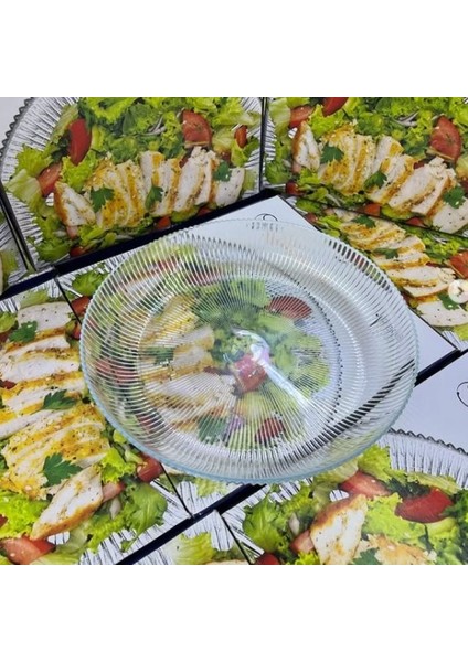 Paris Cam Salata Kasesi Meyve Sunum Tabağı Dekoratif Tabak