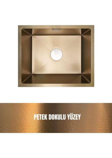 50X40 Gold Petek Dokulu Çelik Mutfak Eviyesi 304 Paslanmaz Çelik 1mm