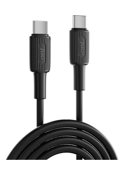 60W USB Type-C To Type-C Silikon Hızlı Şarj ve Data Kablosu Siyah 1 Metre