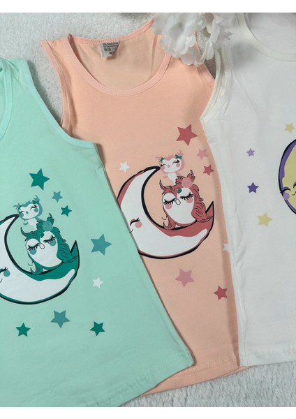 Minykids Baykuş Desen 3'lü Kız Çocuk Atlet Set modelleri