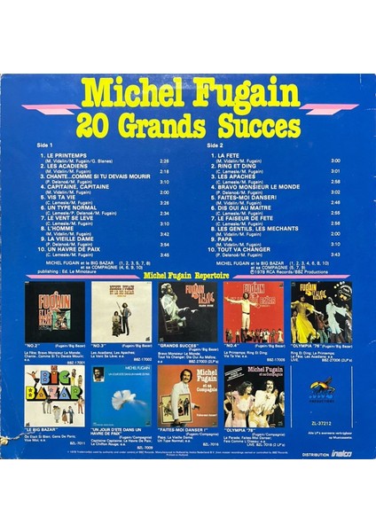 Michael Fugain – 20 Grands Succes Lp Plak