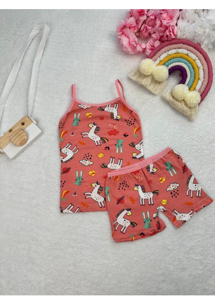 Minykids Unicorn Desenli Atlet Boxer Takım