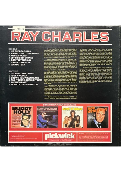 Ray Charles – I Can't Stop Loving You Lp Plak