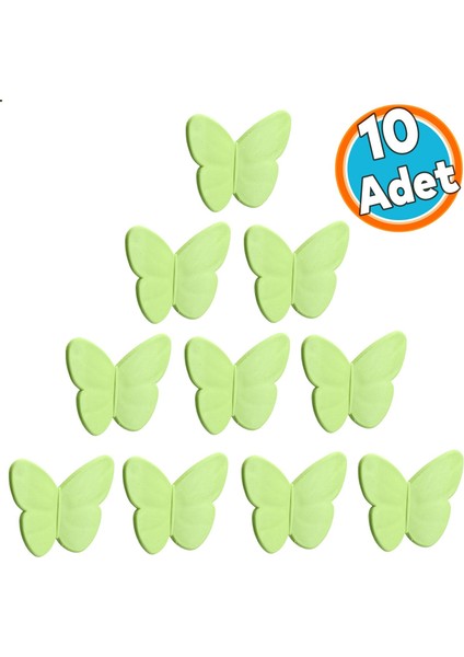 Plastik Kulp Yeşil Mobilya Çoçuk Odası Kız Erkek Dolap Kapak Kulpu Dekoratif Çekmece Kulbu 10 Adet