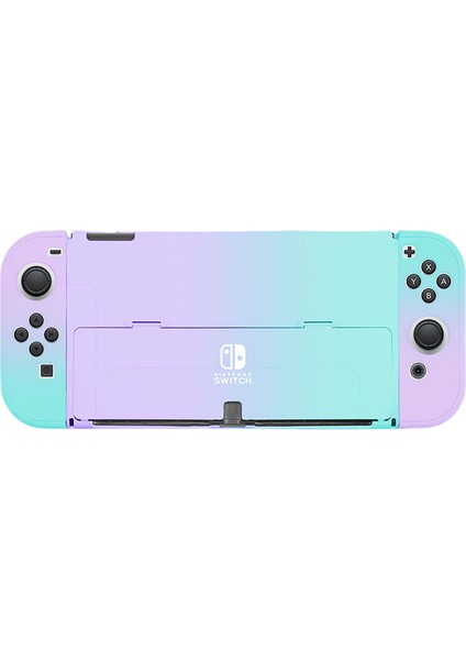 Nintendo Switch Oled Koruyucu Kılıf Ultra Ince Bölünmüş Pc Sert Kılıfı Mor Yeşil (Yurt Dışından)