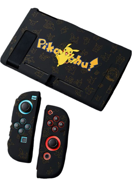 Nintendo Switch Bölünmüş Koruyucu Kılıf Yumuşak Kılıf Pikachu Siyah (Yurt Dışından)