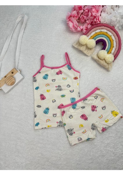 Minykids Kedi Desenli Atlet Boxer Takım